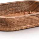 Decorative Bowl Mango Wood Hand Carved Home Decor for Dining Table Centerpiece Bowl for Table (10" x 6" x 2")