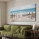 Canvas Wall Art Decor Modern Large Canvas Wall Art For Living Room Fall Coastal Wall Art Decor Blue Beach Wall Art Prints Wall Pictures Large Art Work For Bedroom Office Kitchen Wall Decor 29"x58"