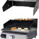 Universal Wind Guard and Griddle Warming Rack Set for Griddles From 16" to 28" without Hood, Wind Screen and Cooking Grid Grill Parts for Blackstone 17" & Other Griddles With Front Grease