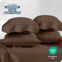 Bare Home Microfiber 4 Pack Standard/Queen Pillowcases, Cocoa, 20x30