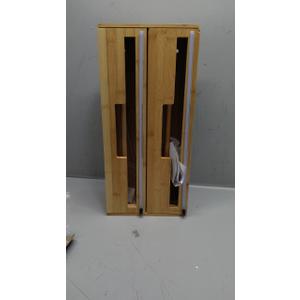2 in 1 Wrap Organizer/Dispenser with Cutter, Plastic Wrap, Aluminum Foil and Wax, Bamboo Dispenser for Kitchen Storage Organization Drawer for 12" Roll (Natural)