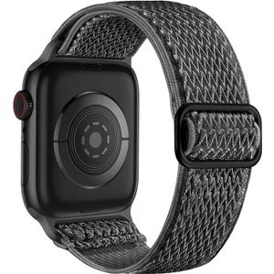 Lerobo Nylon Stretchy Solo Loop Watch Band, Compatible with Apple Watch Series 11-1, SE/Ultra 3 2 1 38/40/41/42/44/45mm/46mm/49mm, Adjustable Replacement Strap for Women Men