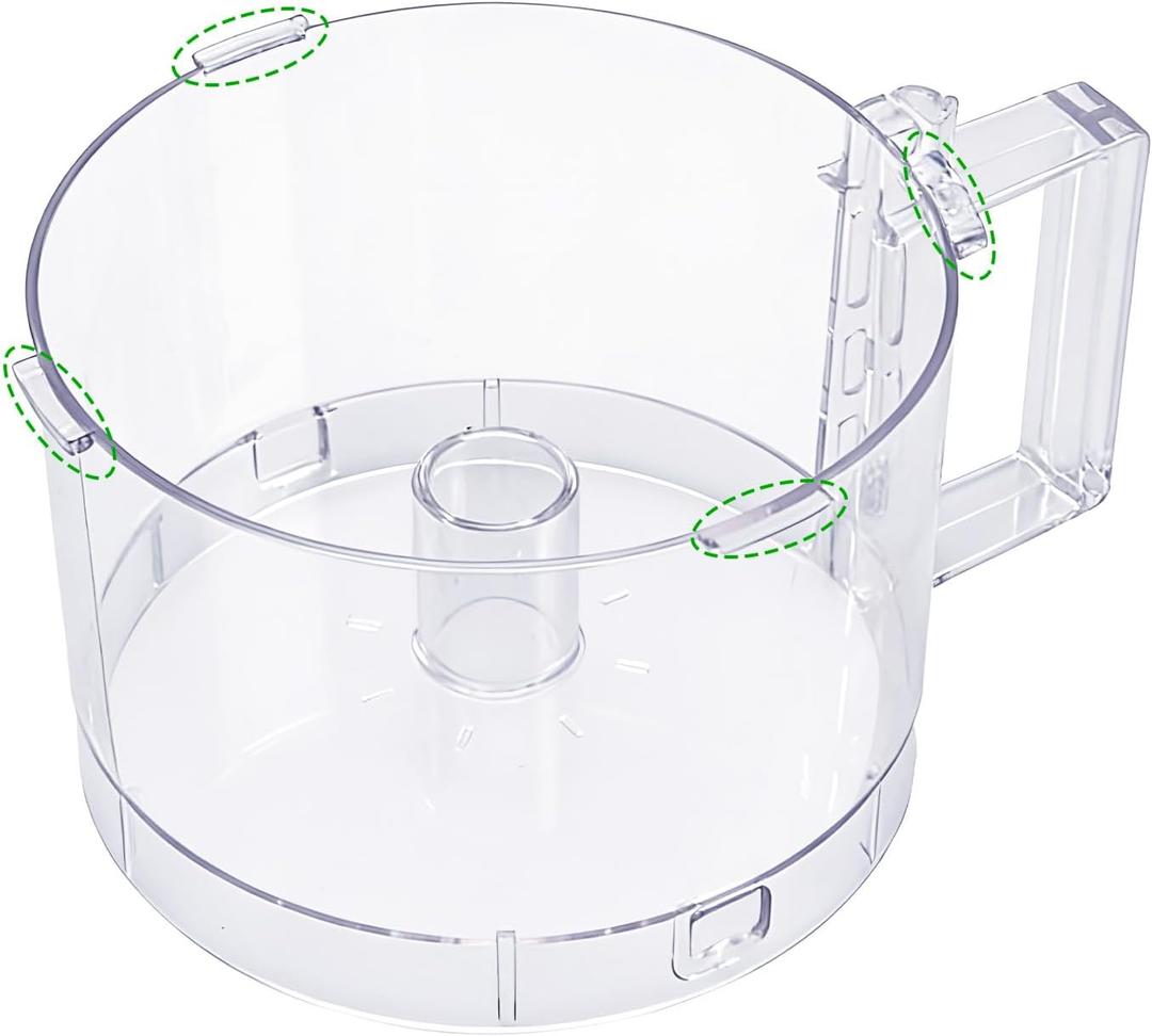 7-Cup Food Processor Work Bowl Compatible with Cuisinart DLC-10 Series4tabs, Replace#: FP-631AGTXT,Note: This is a replacement for the one with 4 tabs on the rim ONLY