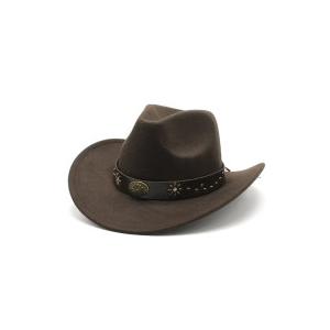 Cowboy Hat for Men and Women Cowboy Hat with Soft Felt Wide Brim Brown Cowboy Hats for Men and Women Perfect for Cowboy Outfit Outdoor Activities 57cm