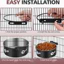 2 Pack Kennel Bowls Mountable Stainless Steel Crate Bowls for Dogs No Spill Hanging Kennel Water Feeder with Clamp Holder 2 Sizes7.08x2.83,6.3x2.63 Black Red