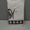 Artoid Mode Black White Buffalo Plaid Xmas Trees Joy Christmas Kitchen Towels Dish Towels, 18x26 Inch Seasonal Winter Decoration Hand Towels Set of 2