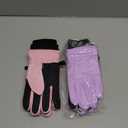 2 Pairs Kids Ski Gloves Waterproof Winter Mittens Warm Full Finger Gloves Snow Gloves for Children (Pink and Violet, 1 - 3 Years)