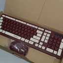Wireless Keyboard and Mouse Combo, Reccazr 2.4G Full-Sized Keyboard and Mouse Cordless, 3 DPI Adjustable Mouse, Dual-System Keyboard for Computer/Laptop/Windows/Mac (Burgundy)