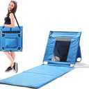 Beach Chairs,Beach Mat Lounge Chair for Adults,Portable Lightweight Lounge Mat with Back,Adjustable Lawn Chair for Sunbathing,Patio Chaise Lounge Lightweight Backpack Camping Chairs (Blue)