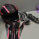 Motocross Helmet,Youth & Adult ATV Dirt Bike Motorcycle Helmet, Kids BMX 4-Wheeler Off-Road Mountain Bike,DOT Certified,W/Gloves Goggles Mask 4-Piece Set (Pink, L) (Black)