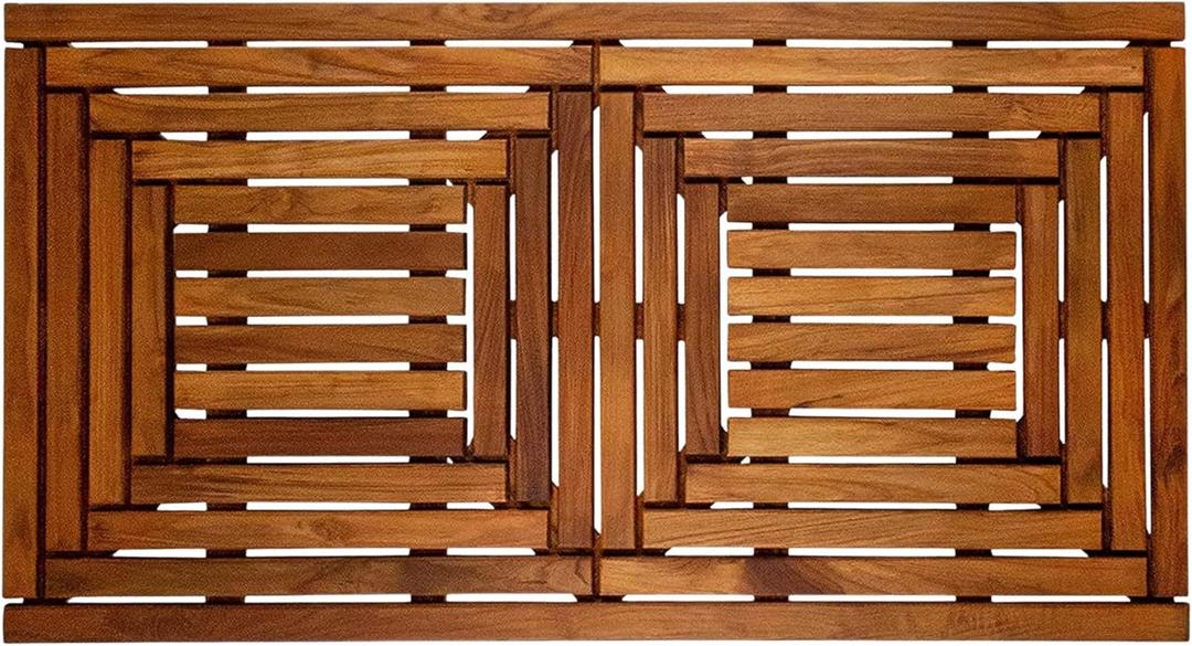 Nordic Style Teak Shower, Bath and Spa Mat | Indoor + Outdoor Use | Non-Slip Wood Platform | Spa, Sauna, Pool, Hot Tub | Luxury Decor | Framed Oiled Finish (40" x 20") (39.3" x 19.8" (Rectangular)) Nordic Style Teak Shower, Bath and Spa Mat | Indoor + Outdoor Use | Non-Slip Wood Platform | Spa, Sauna, Pool, Hot Tub | Luxury Decor | Framed Oiled Finish (40" x 20") (39.3" x 19.8" (Rectangular))