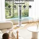 36 Inch Tower Fan for Bedroom, 23ft/s Velocity, Oscillating Standing Fans for Room with 6 Speeds, 4 Modes, LED Display, 12H Timer, 80° Bladeless Floor Fans with Remote, Living Room, Office, Home