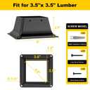 FMhotu 4x4 Post Base 5Pcs,Heavy Duty 4x4 Post Bracket Fit 3.5"x3.5" Standard Lumber, Steel Deck Post Base for Deck Porch Handrail Railing Support with Screws
