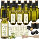 Havawish 20 Pcs 3oz Homemade Mini Olive Oil Bottles Hot Sauce Glass Bottles with Leak Proof Screw Cap Funnel Clear Bottle for Storing Homemade Olive Oil Wedding Baby Shower Gifts (Green)