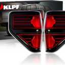 OKLPF Rear Brake Tail Light Compatible With 2009 2010 2011 2012 2013 2014 Ford F150 F-150,Replace Red Taillight Assembly Red Smoked Tail light,Included A Luxurious Box,Driver and Passenger Side