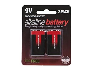 Monoprice Alkaline 9V Battery, 2Pack (110368)