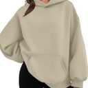 WYNNQUE Hoodies for Women Oversized Sweatshirts Fall Fashion Outfits 2026 Casual Sweaters Tops Fleece Workout Winter Clothes (Small, Beige)