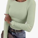 ANRABESS Women Long Sleeve Shirts Rib Knit Slim Fit Tops Basic Tee 2025 Fall Outfits Casual T-Shirt Underscrubs Layer Clothes L