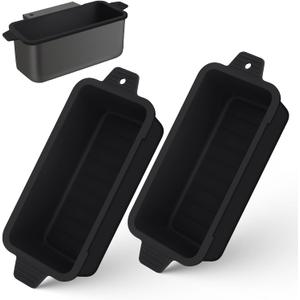 2 PCS Silicone Grease Cup Liners for Blackstone 36 28 22 17 Inch Griddle, Reusable Grease Catcher Cup Liner Grill Grease Tray, Durable Drip Pans Blackstone Griddle Accessories, Black