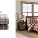 Eddie Bauer Queen Cotton Flannel Sheets and Reversible Alt Down Comforter Set