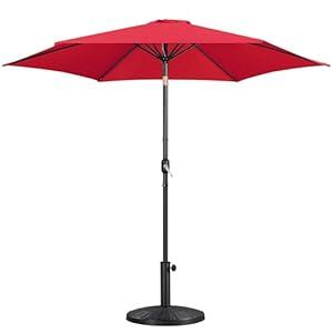 Yaheetech 10FT Patio Umbrella with 22lb Umbrella Base Included, Outdoor Market Umbrella with Push Button Tilt, Crank and Sturdy Ribs, Outdoor Yard Sun Shade w/Stand Heavy Duty 