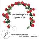 Artificial Rose Vine Red Flowers 2pcs
