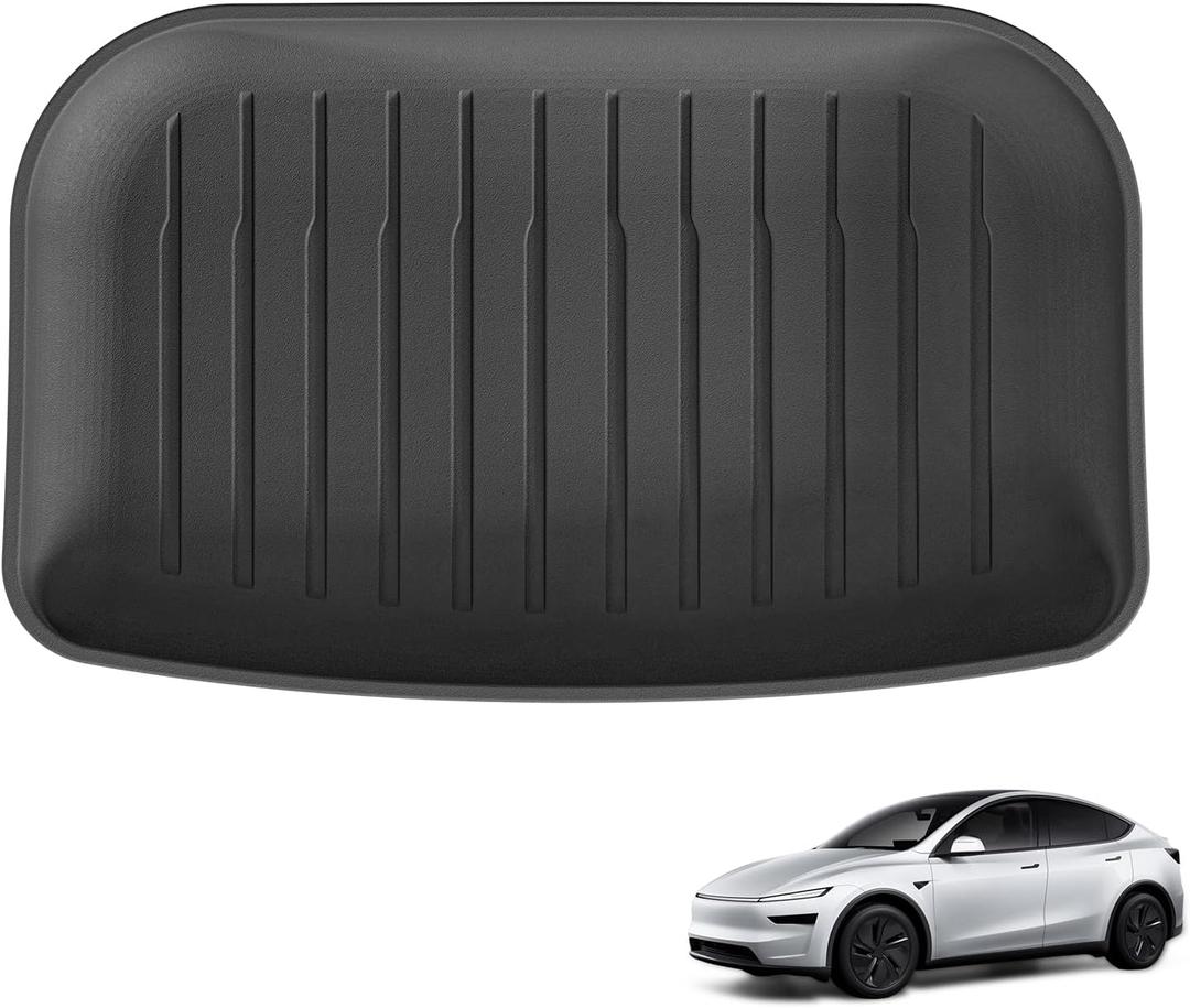 SMABEE Rear Trunk Lower Storage Mat for 2021-2024 2025 2026 Tesla Model Y Juniper 5 Seater All Weather TPE Rear Frunk Mat Car Accessories Interior Black