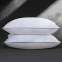 Yalamila Luxurious Goose Down Bed Pillows King Size Set of 2, Hotel Collection Pillows Designed for Deep Sleep, Soft and Supportive Filling for Side, Back Sleepers 20" x 36"