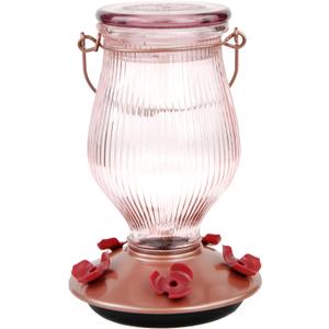 Perky-Pet 9104-2 Rose Gold Top-Fill Glass Hummingbird Feeder Rose Gold 24 oz Capacity