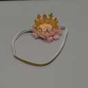 Princess Toddler Girls Crown Tiaras Baby Elastic Birthday Party Crown Headband Photo Props Gift (Pear&Gold)