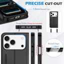 SHIELDON Wallet Case for iPhone 17 Pro 6.3" 2025 | Genuine Leather | Flip Magnetic Cover | RFID Blocking Credit Card Holder | Kickstand | Soft Shock-Absorbent Interior Shell | Black
