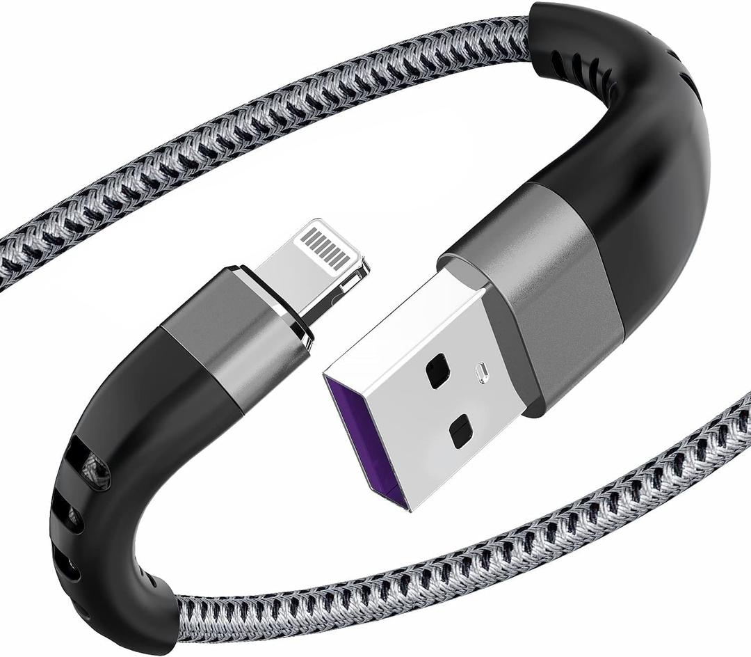 Essri for Phone Charger Cord 3FT 2Pack, USB to L Cable 3 Feet, Nylon Braided Long Charging Cable 3 Foot Compatible with iPhone 14/13/12/11/X/XS/XR/15/Pad - Gray