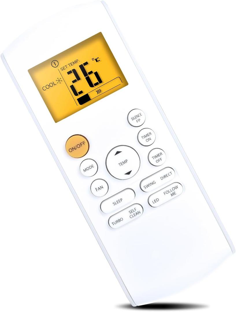 ZWP Replacement Remote Control for Midea MRCOOL FRIMEC Klimaire AC Air Conditioner RG57H3(B)/BGCEFU1-M RG57E1/BGEU1 RG57H3/BGEFU1 RG57B1/BGE RG57A6/BGEFU1 RG57E1/BGEU1 RG52A2/BGEFU1 RG57F3(B)/BGEFU1