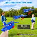 LJZJ 3 Pack Airplane Launcher Toys, 2 Flight Modes LED Foam Glider Catapult Plane, Outdoor Flying Toy for Kids, Birthday Gifts for Boy Girl 3+ Year Old, B-Day Party Supplies