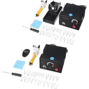 Adjustable Temperature Wood Burning Machine Burner Pyrography Pen Crafts Tool Set with Welding Wire