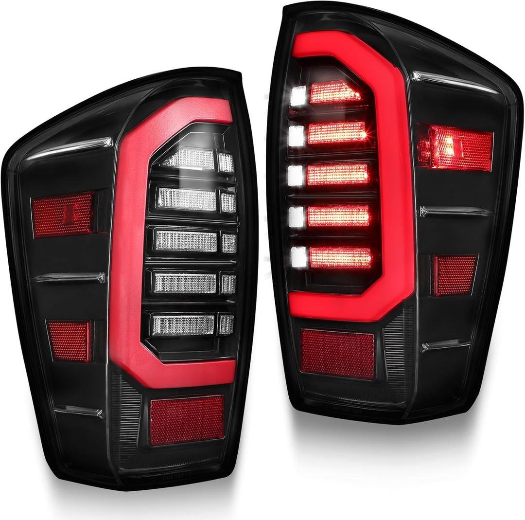 MAYELLO Plug and Play LED Tail Lights Compatible with 20162023 Toyota Tacoma Pickup SR/TRD/Limited/Trail, Clear Lens Black Upgrade Rear Lamps
