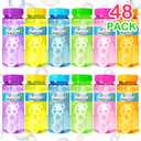 48 Pcs Bubble Bottles with Wand,Bubbles Party Favors for Kids,Summer Toys, Blow Bubbles Solution Novelty Toy, Party Favors, Birthday Party Supplies, Outdoor & Indoor Activity,4oz,6 Colors
