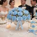 Lyrow 1-1/2 Inch x 300 Yards Valentine's Day Satin Ribbon, Light Blue Fabric Craft Ribbon Solid Roll for Roses Making, Wreath, Gift Wrapping, Bow, DIY, Wedding Flower Bouquet, Anniversary Party