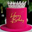 Beautiful Crystal Large Crown Cake Decoration Crown Cake Topper for Birthday Party Cake Decorations