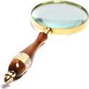 10X Wooden Magnifying Glass, Antique Reading & Inspection Magnifier for Coin & Stamp, Handheld Magnifier with Wooden Handle, Magnifying Glasses for Close Work (Seap Design)