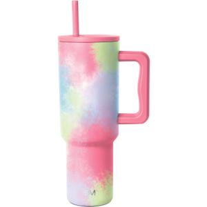 Simple Modern 40 oz Trek Tumbler with Handle and Straw Lid | Cup Holder Friendly Insulated Stainless Steel Travel Mug | Kaleidoscope