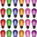24 Pack Multicolor S14 1W LED String Light Replacement Bulb, Home Decor, Holiday, Party, Wedding, Christmas Light, Assorted