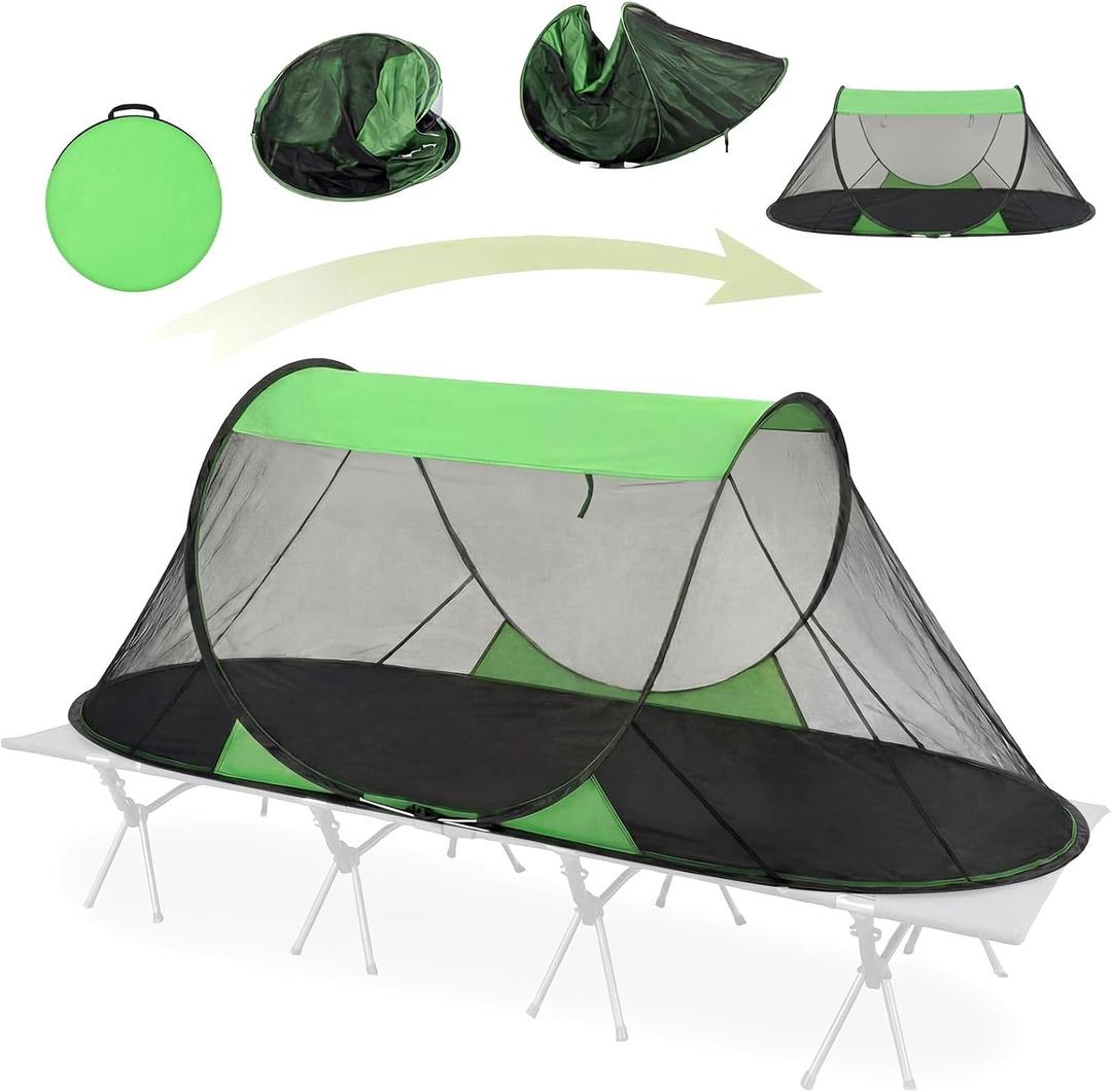 1 Pcs Pop up Mosquito Tent for Camping Instant Netting Screen Foldable Pop Tent with Ground Pin Waterproof Insect Bug Net for Outdoor Hiking Summer (86.61 x 41.34 x 35.43 Inches,Green)