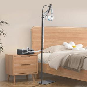 CPAP Hose Holder for Bedside -All-Metal Stand with Aluminum Hook |NoWall Drilling | Fits ResMed/Philips/AirSense Tubing | Helps Keep Hose Clean &Tangle-Free