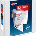 Avery Heavy-Duty View 3 Ring Binder, 3" One Touch Slant Rings, Holds 8.5" x 11" Paper, 1 White Binder (05604)