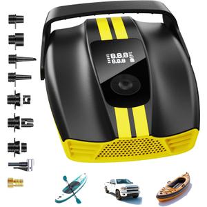 50PSI Paddle Board Pump Electric Portable, Sup Pump with Auto-Off,9 Modes Paddleboard Pump for Stand Up Paddle Board/Car/Kayak/Motorcycle/Bicycle (Non-Rechargeable) (Non-Rechargeable)