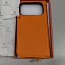 SHIELDON Detachable Case Wallet for iPhone 17 Pro Max 6.9" | Genuine Leather, Wireless Charging, RFID Blocking Credit Card Slot, Flip Magnetic Closure, Removable Shockproof Phone Cover 2025 - Orange