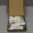 LARDUX 24 PCS Artificial Flowers for Floating Candles Wedding Centerpiece Mini Orchid Flower Filler Vase Fillers for Wedding Dinning Table Party Home Restaurant Decoration (Cream)