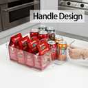 2pcs Clear Kitchen Storage Bins, pantry organizers and storage, Small Clear Containers for Organizing, Fridge Organizer, Cabinet Shelf Storage Bins (M+S)