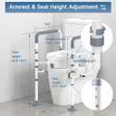 Raised Toilet Seat with Handles, Elevated Toilet Seat Risers for Seniors with Adjustable Padded Arms, Toilet Seat Lift for Elderly, Handicap, Elevated, Pregnant, Fit Almost Toilet